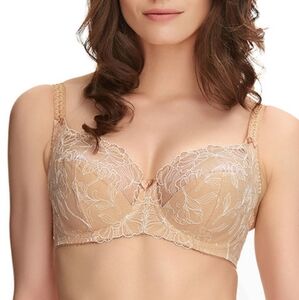 Fantasie Estelle Side Support Bra Unlined Underwire Nude Beige Lace Size 38J